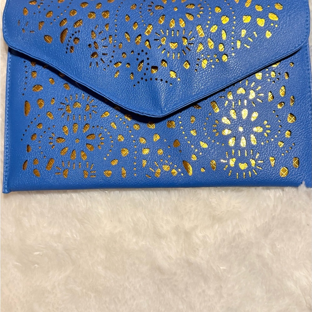 Elegant Blue Laser Cut Wristlet